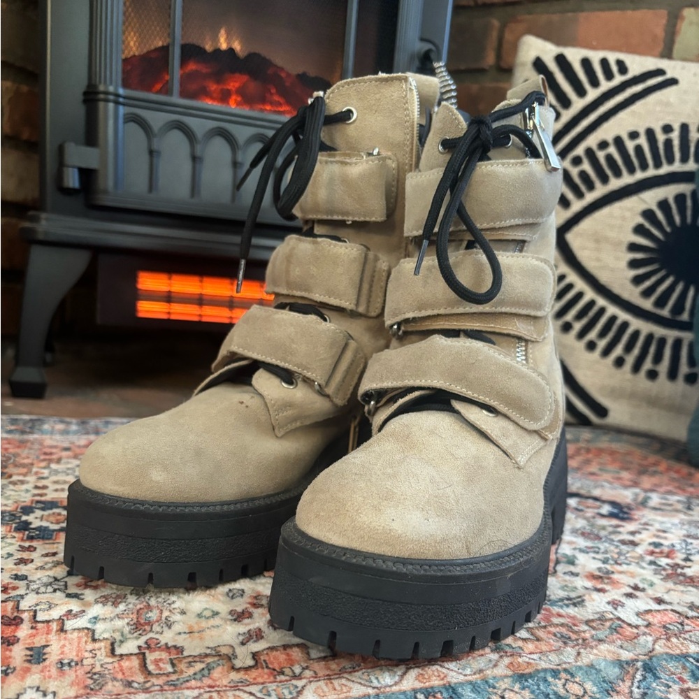 FREE PEOPLE Women's Tan Suede Ankle Boots